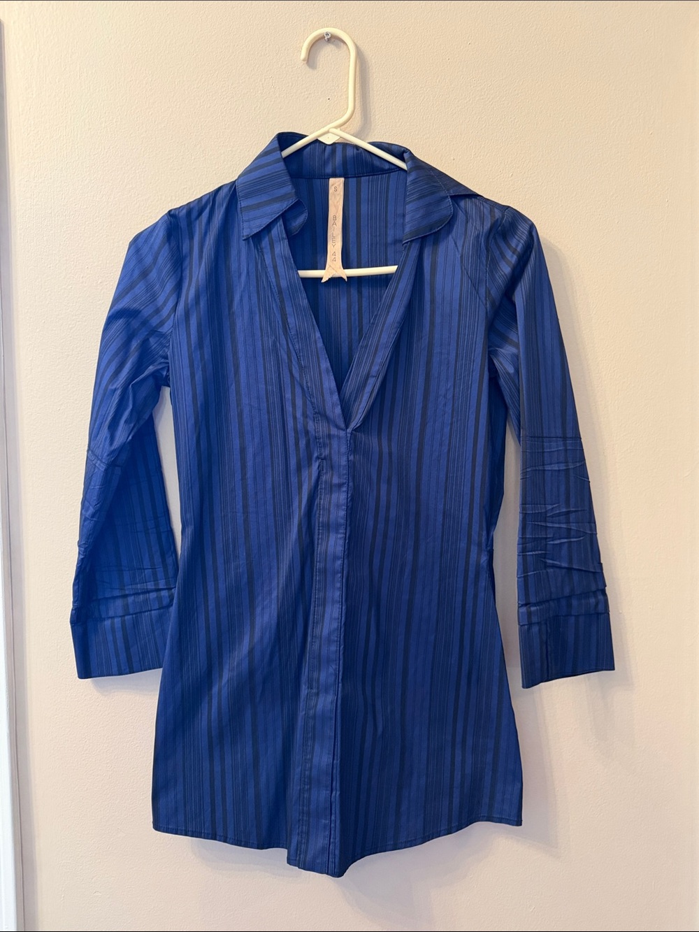 Bailey 44 Royal Blue Striped Button-Front Blouse